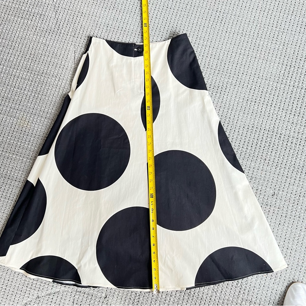 Zara Black and White Bold Dot Midi Skirt - Picture 5 of 9